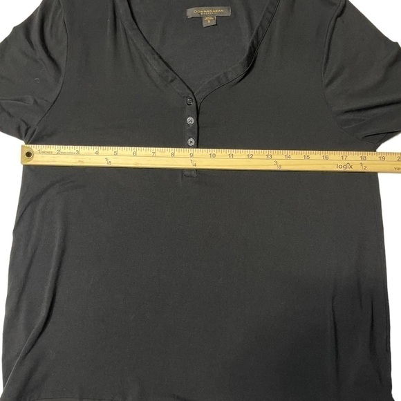 Donna Karan Classic Lounge Tee In Black Relaxed Style 3/4 Sleeves Size Small - Picture 14 of 16
